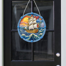 Load image into Gallery viewer, Sailboat On The Sea Special Shape Diamond Painting Decor for Garden Window Decor
