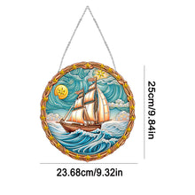 Load image into Gallery viewer, Sailboat On The Sea Special Shape Diamond Painting Decor for Garden Window Decor
