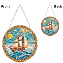 Load image into Gallery viewer, Sailboat On The Sea Special Shape Diamond Painting Decor for Garden Window Decor
