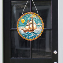 Load image into Gallery viewer, Sailboat On The Sea Special Shape Diamond Painting Decor for Garden Window Decor
