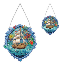 Load image into Gallery viewer, Sailboat On The Sea Special Shape Diamond Painting Decor for Garden Window Decor
