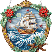 Load image into Gallery viewer, Sailboat On The Sea Special Shape Diamond Painting Decor for Garden Window Decor
