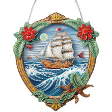 Load image into Gallery viewer, Sailboat On The Sea Special Shape Diamond Painting Decor for Garden Window Decor
