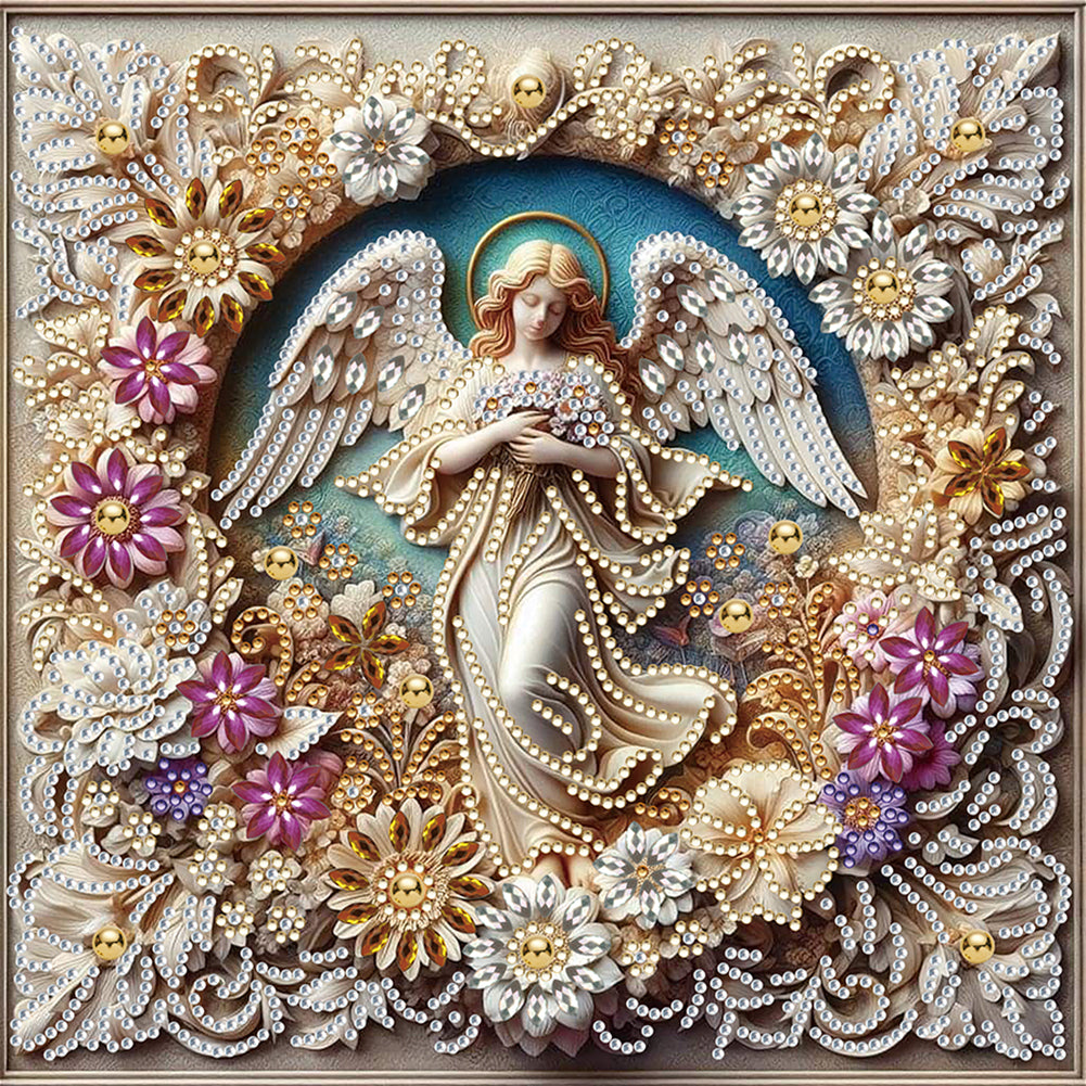 Diamond Painting - Partial Special Shaped - angel girl (30*30CM)