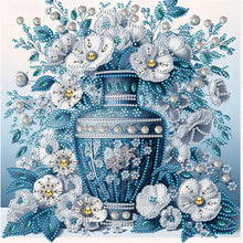 Load image into Gallery viewer, Diamond Painting - Partial Special Shaped - Hundred-flower porcelain vase (30*30CM)
