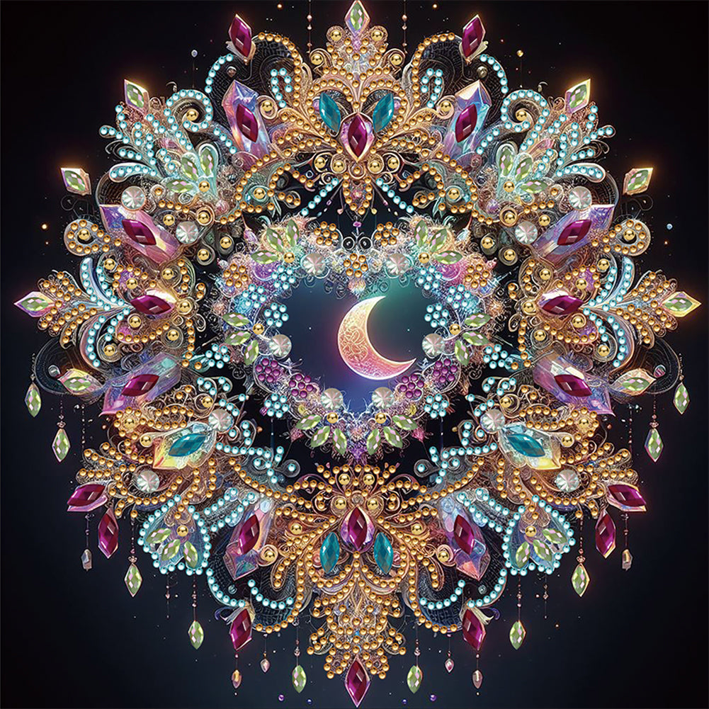 Diamond Painting - Partial Special Shaped - flower moon (30*30CM)