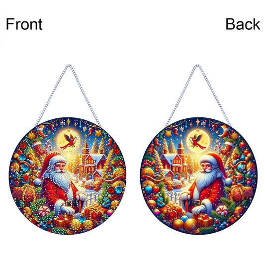 Christmas Special Shape Garland Diamond Painting Hanging Pendant for Wall Window