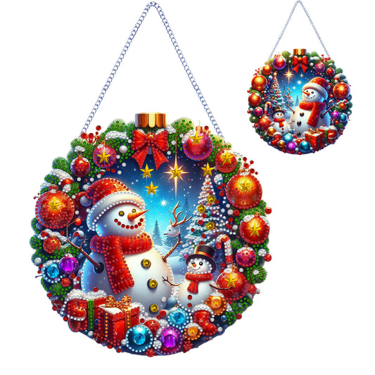 Christmas Special Shape Garland Diamond Painting Hanging Pendant for Wall Window