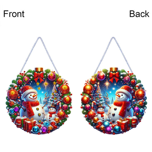 Christmas Special Shape Garland Diamond Painting Hanging Pendant for Wall Window