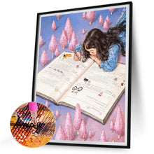 Load image into Gallery viewer, Diamond Painting - Full Round - Cartoon Girl Reading (30*40CM)
