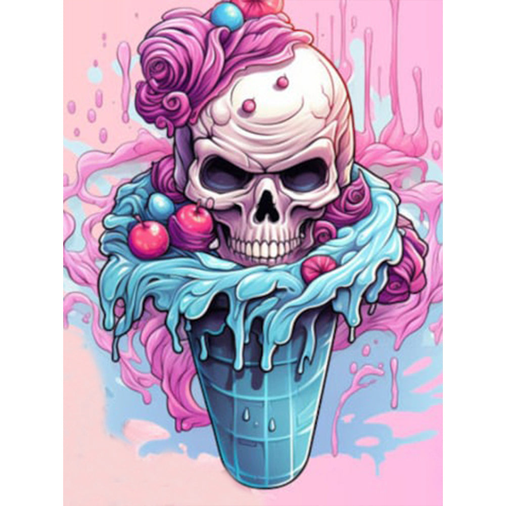 Diamond Painting - Full Round - Halloween Witch and Skeleton (30*40CM)
