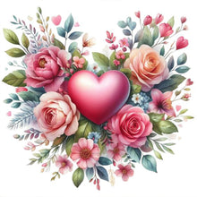 Load image into Gallery viewer, Diamond Painting - Full Round - Watercolor Heart Flower (40*40CM)
