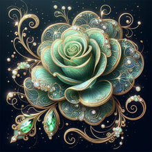 Load image into Gallery viewer, Diamond Painting - Full Round - Green Rose (40*40CM)
