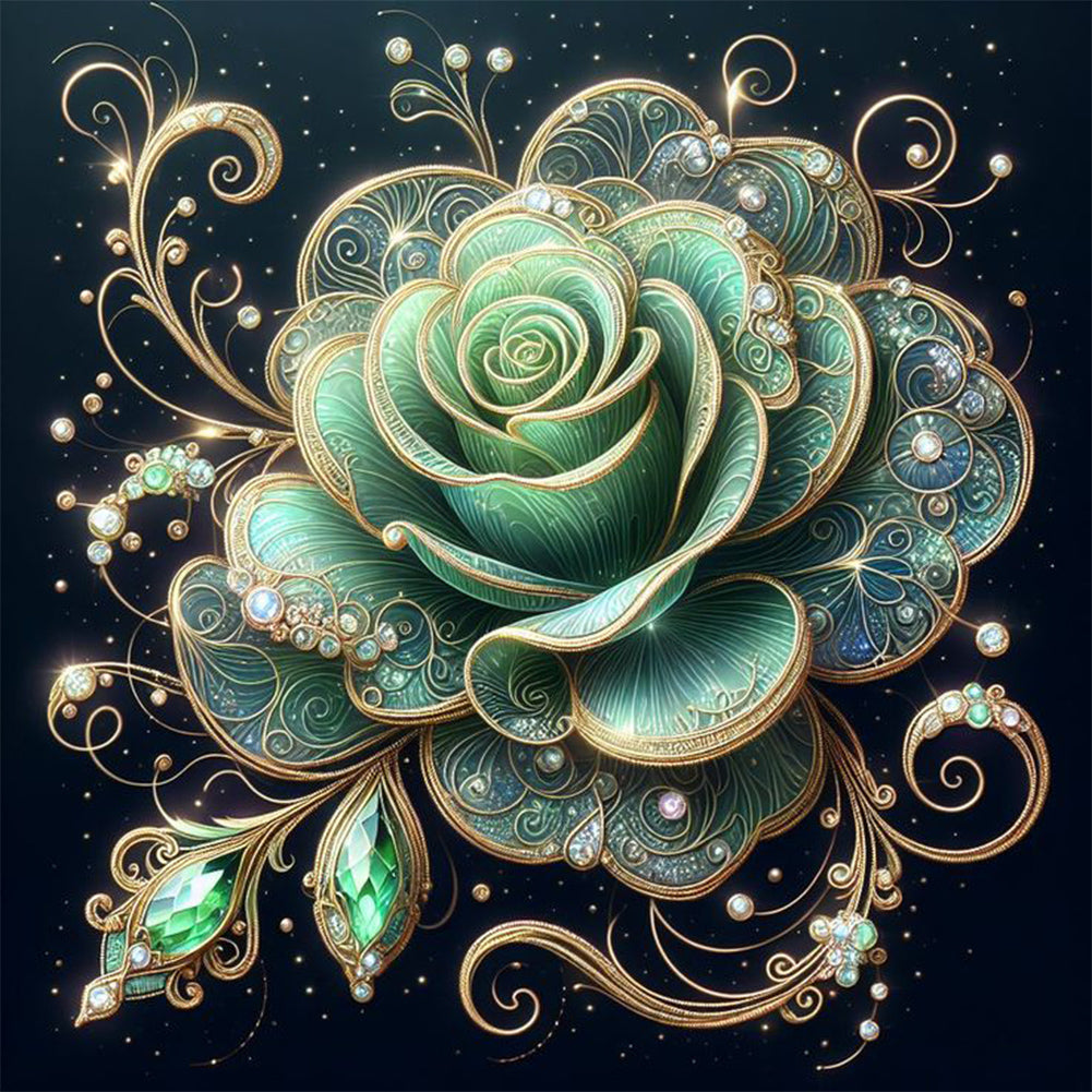 Diamond Painting - Full Round - Green Rose (40*40CM)