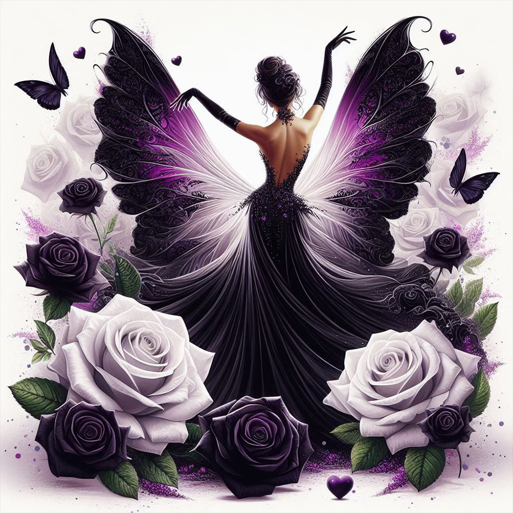 Diamond Painting - Full Round - Black Butterfly Dancer (40*40CM)