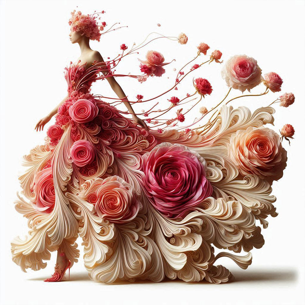 Diamond Painting - Full Round - Pink Rose Model (40*40CM)