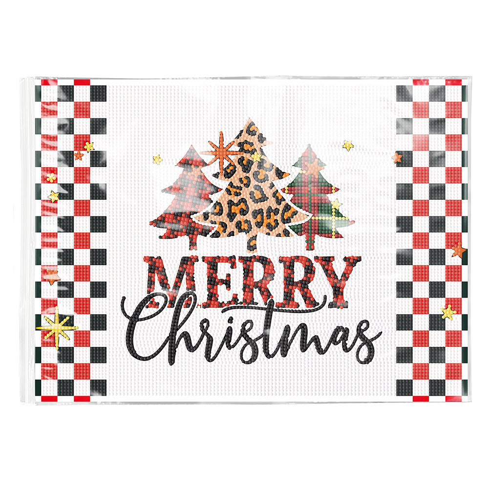 Christmas DIY Diamond Dot Kits Round Diamond Painting Table Mats for Kids Adults