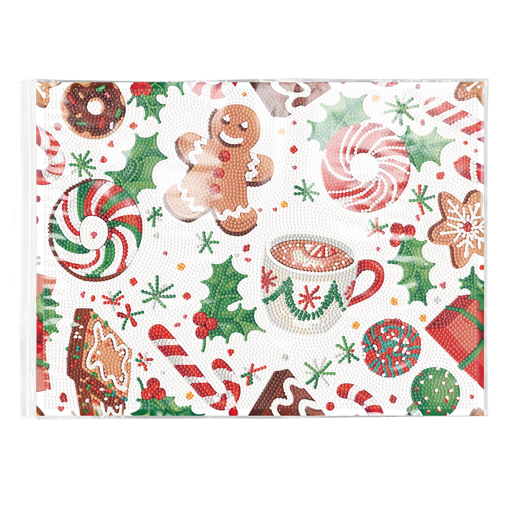 Christmas DIY Diamond Dot Kits Round Diamond Painting Table Mats for Kids Adults