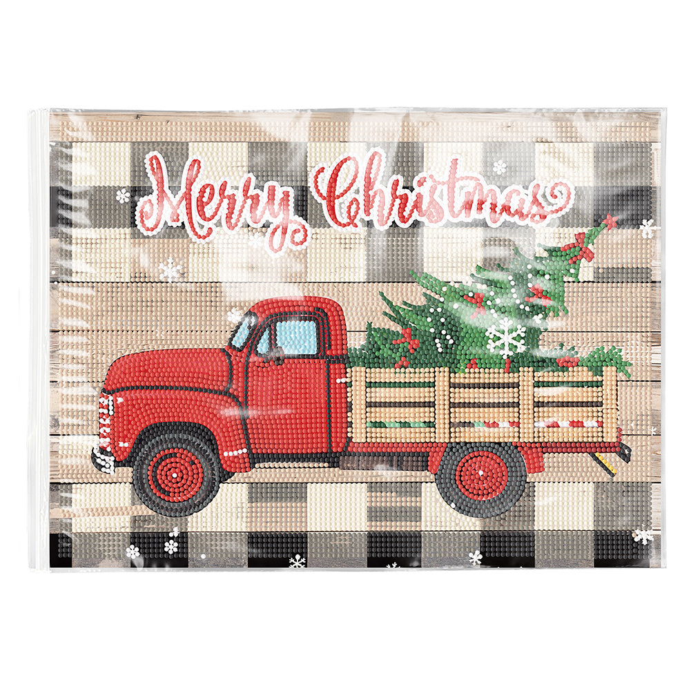 Christmas DIY Diamond Dot Kits Round Diamond Painting Table Mats for Kids Adults