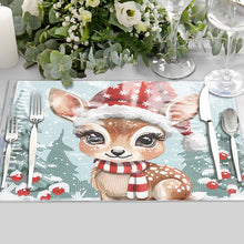 Load image into Gallery viewer, Christmas DIY Diamond Dot Kits Round Diamond Painting Table Mats for Kids Adults
