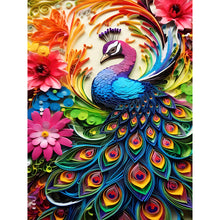 Load image into Gallery viewer, Diamond Painting - Full Round - paper art peacock (30*40CM)
