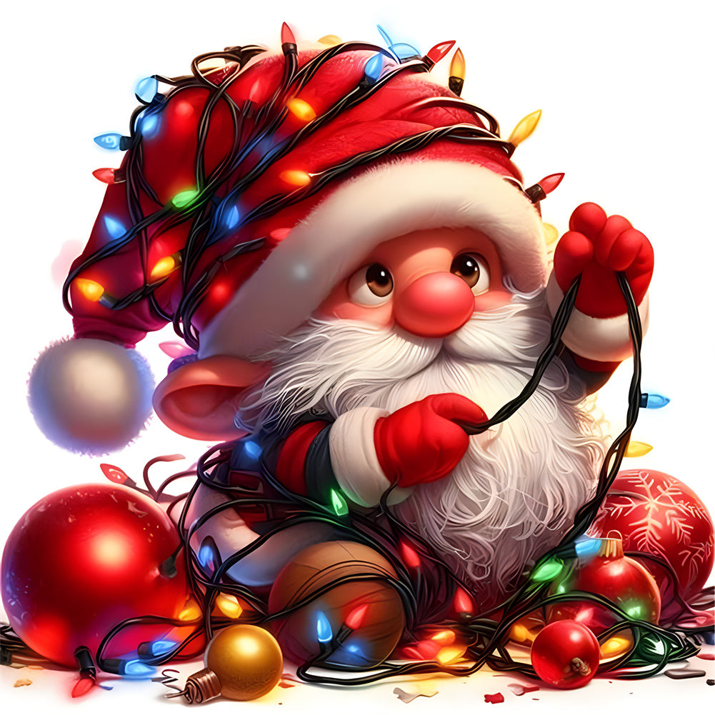 Diamond Painting - Full Round - colorful Santa Claus (30*30CM)