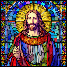 Load image into Gallery viewer, Diamond Painting - Full Round - stained glass art Jesus (30*30CM)
