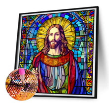 Load image into Gallery viewer, Diamond Painting - Full Round - stained glass art Jesus (30*30CM)
