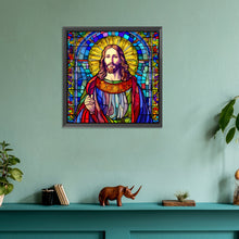 Load image into Gallery viewer, Diamond Painting - Full Round - stained glass art Jesus (30*30CM)
