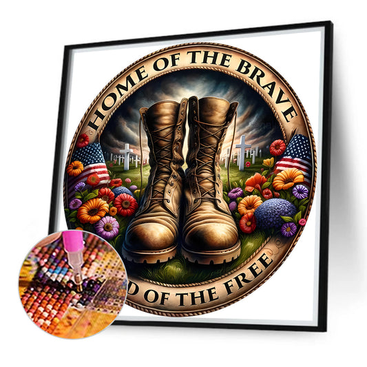 Diamond Painting - Full Round - round military boots (40*40CM)