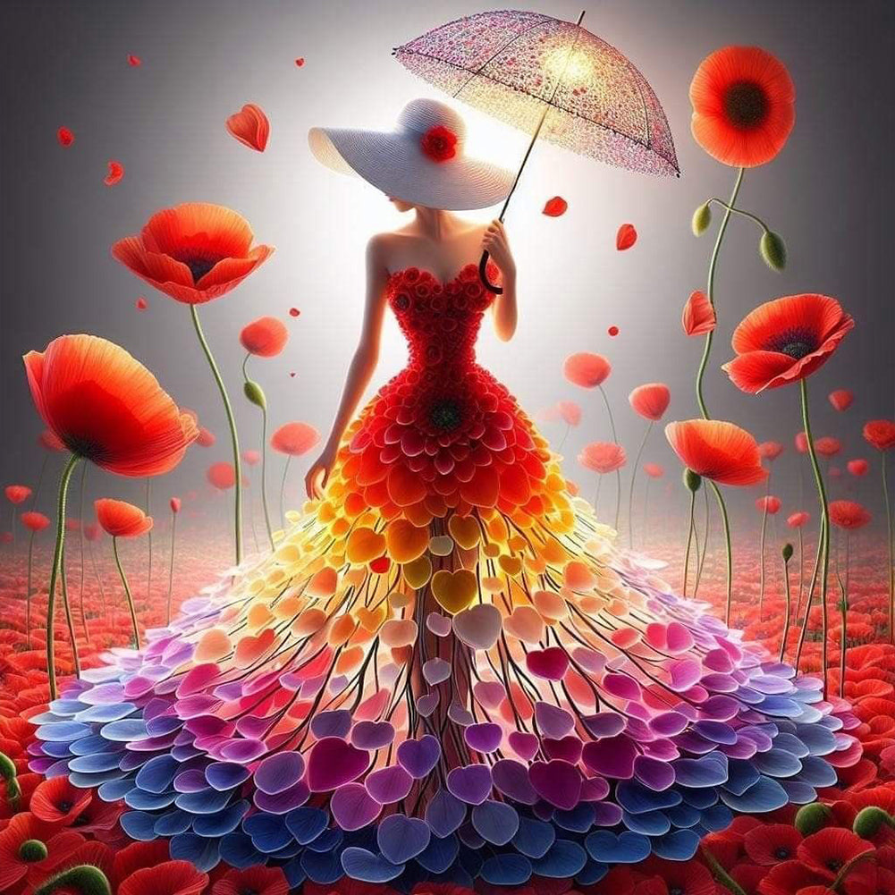 Diamond Painting - Full Round - colorful art girl (40*40CM)