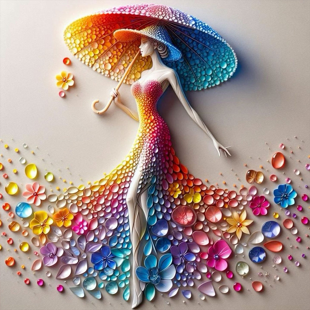 Diamond Painting - Full Round - colorful art girl (40*40CM)
