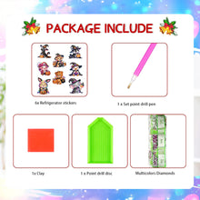 Load image into Gallery viewer, 8Pcs Acrylic Halloween Animals Diamond Art Magnets Decals for Fridge Whiteboards
