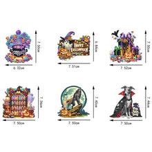 Load image into Gallery viewer, 6Pcs Acrylic Halloween Elements Fridge Stickers Diamond Art Magnets Decals

