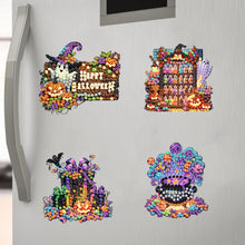 Load image into Gallery viewer, 6Pcs Acrylic Halloween Elements Fridge Stickers Diamond Art Magnets Decals
