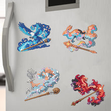 Load image into Gallery viewer, 5Pcs Acrylic Magic Wand Patronus Diamond Art Fridge Magnet for Fridge Whiteboard
