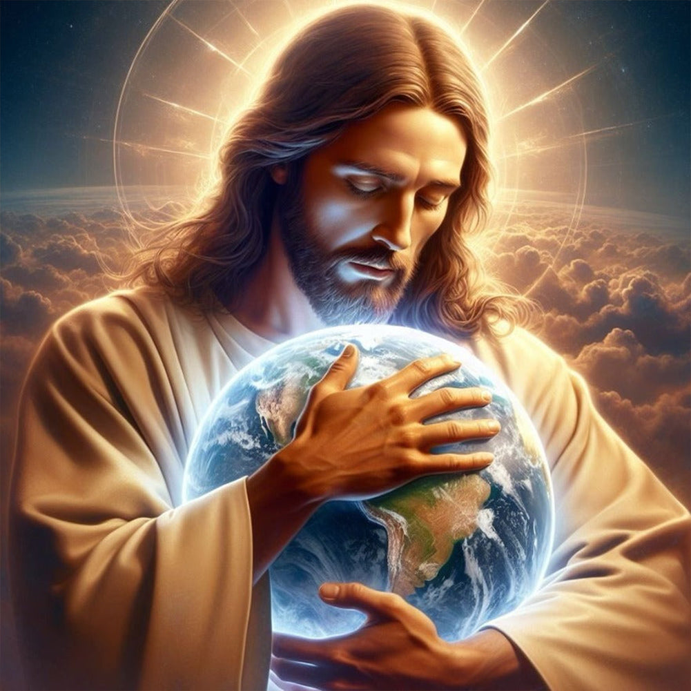 Diamond Painting - Full Round - Jesus embraces the earth (40*40CM)