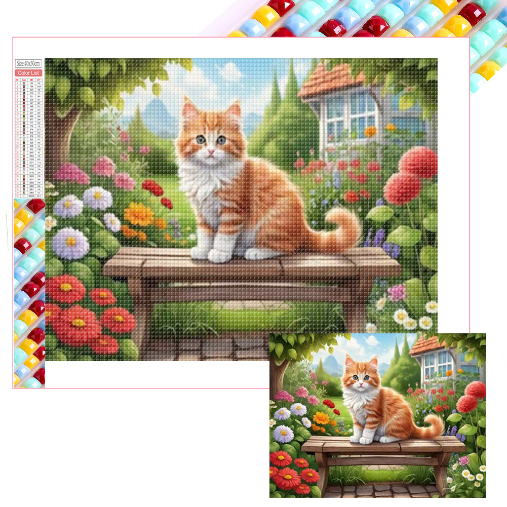 Diamond Painting - Full Square - orange cat (40*30CM)