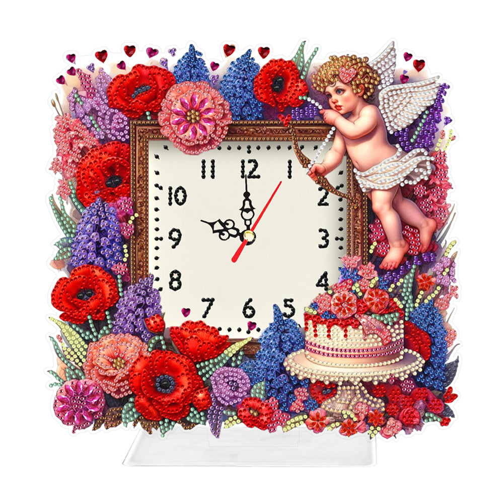 Acrylic Special Shaped Angel Girl Diamond Painting Art Clock Pendants Kit