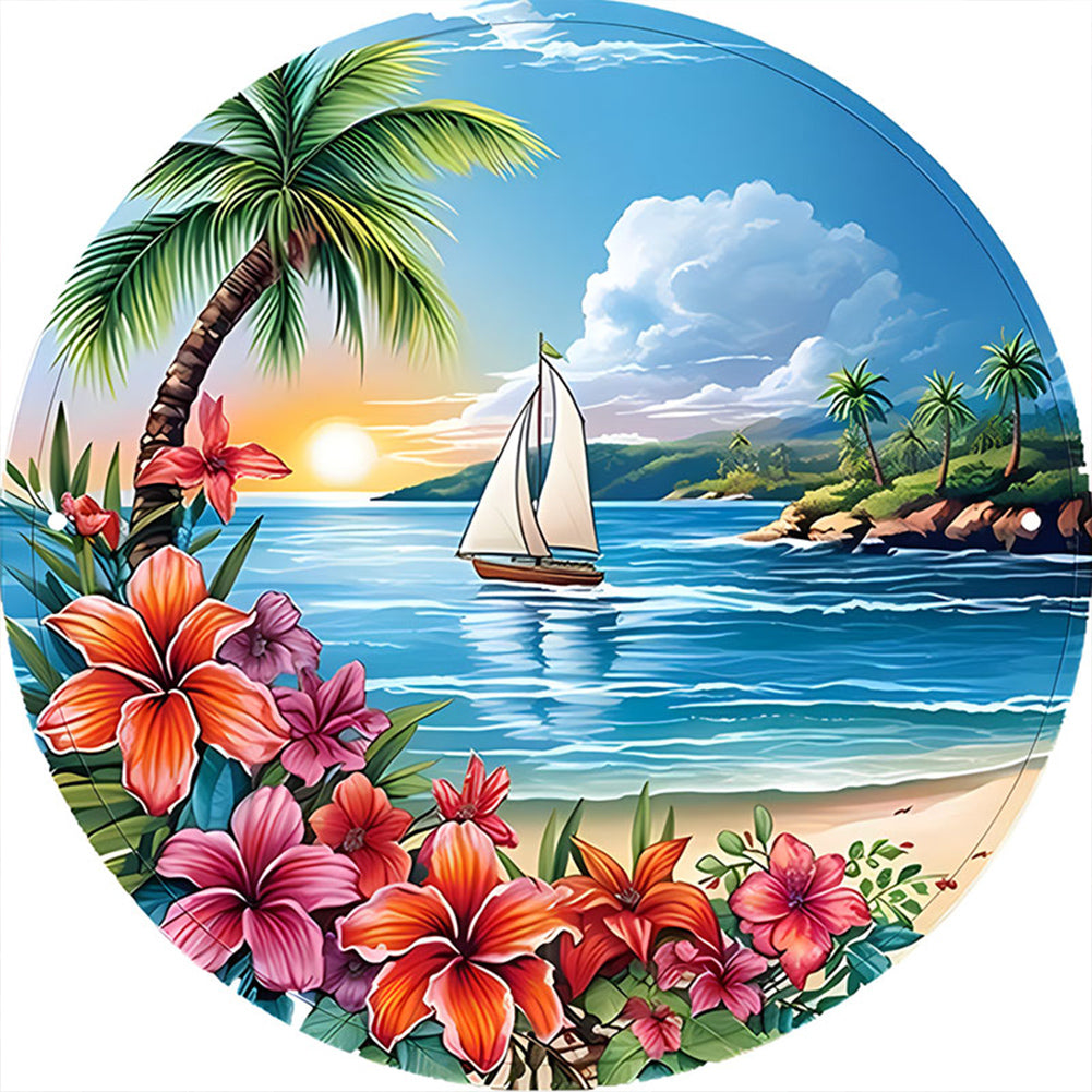 Diamond Painting - Full Round - seaside flowers (30*30CM)