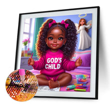 Load image into Gallery viewer, Diamond Painting - Full Round - girl and crayon (30*30CM)
