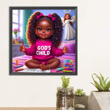 Load image into Gallery viewer, Diamond Painting - Full Round - girl and crayon (30*30CM)
