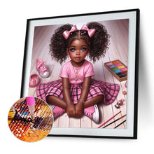 Load image into Gallery viewer, Diamond Painting - Full Round - girl and paint (30*30CM)
