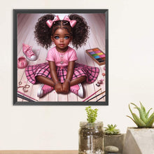 Load image into Gallery viewer, Diamond Painting - Full Round - girl and paint (30*30CM)
