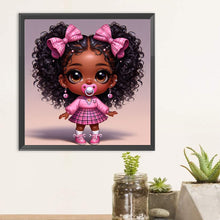 Load image into Gallery viewer, Diamond Painting - Full Round - Double ponytail curly girl (30*30CM)
