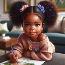Load image into Gallery viewer, Diamond Painting - Full Round - girl drawing (30*30CM)
