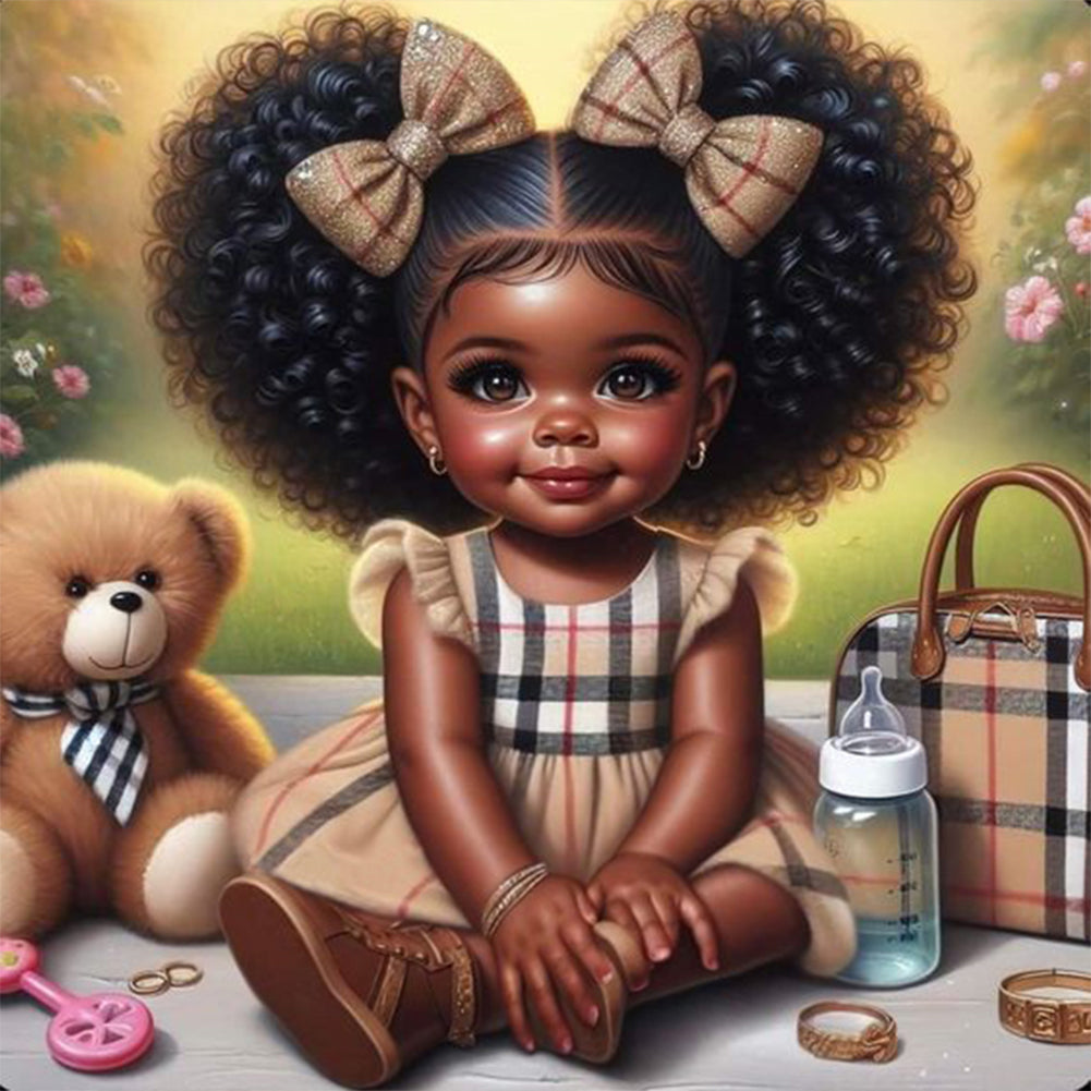 Diamond Painting - Full Round - teddy bear Girl (30*30CM)