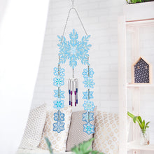 Load image into Gallery viewer, Double Sided Snowflake Crystal Wind Chimes Pendant Kit for Wall Window Decor
