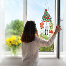 Load image into Gallery viewer, Double Sided Christmas Tree Crystal Wind Chimes Pendant Kit for Wall Decor
