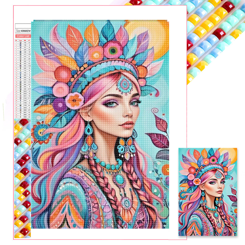 Diamond Painting - Full Square - Exotic girl (40*60CM)